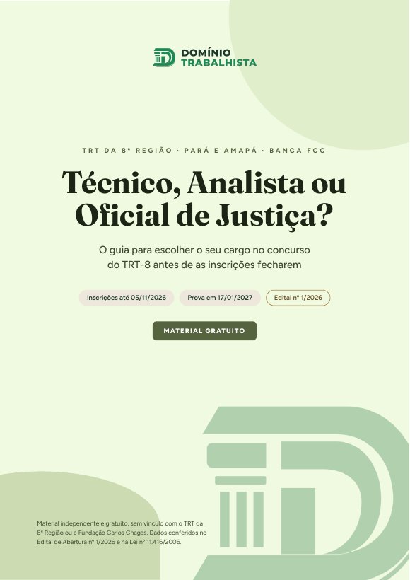 Capa do guia Técnico, Analista ou Oficial de Justiça?